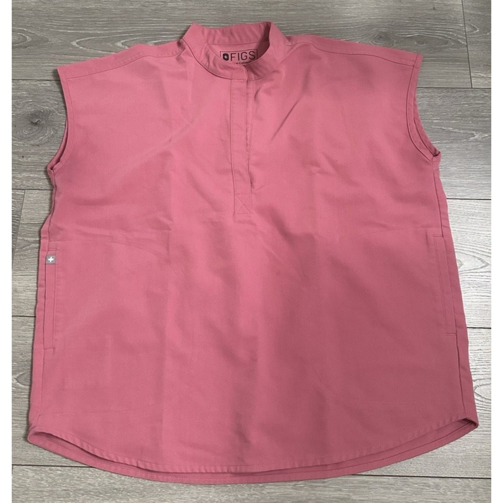 Figs Size Medium Rafaela Oversized WXXSW1003 Sleeveless Scrub Shirt PINK